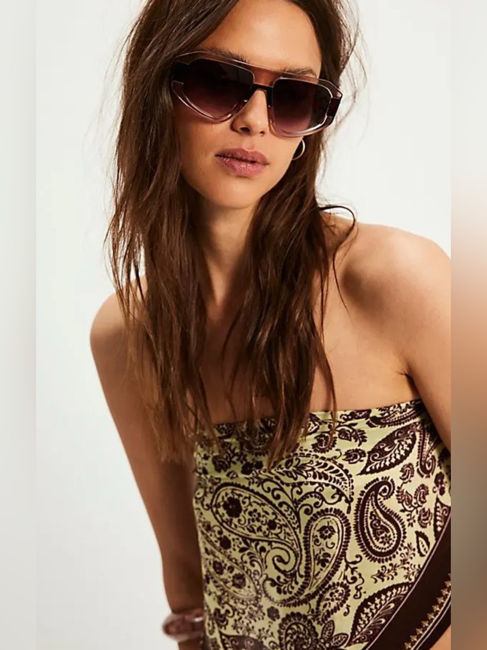 Free People sunshine line shield light greyall glasses
